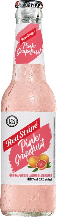 Red Stripe Pink Grapefruit bottle