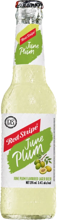 Red Stripe June Plum bottle