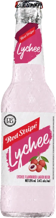 Red Stripe Lychee bottle