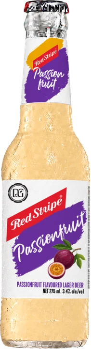 Red Stripe Passion Fruit bottle