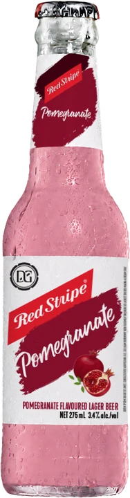 Red Stripe Pomegranate bottle