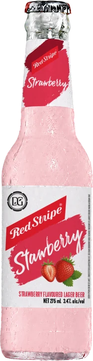 Red Stripe Strawberry bottle